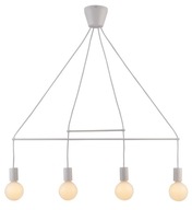 Lampa wisząca biała matowa 4x40W regulowana E27 Al