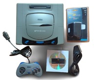 Sega Saturn v1 czyta wypalone CD region free pad kable transformator 230v