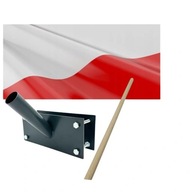 ZESTAW NARODOWY FLAGA POLSKI POLSKA + KIJ + UCHWYT