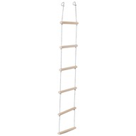 Lanový rebrík pletený šnúrkou drevený