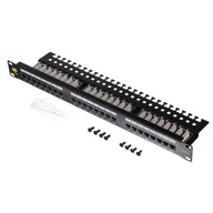 Patch panel 19&#039;&#039; Netrack 24-porty kat. 6 UTP, z półką