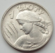 POLSKA - II RP : 1 złoty - ŻNIWIARKA - 1925 - srebro