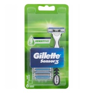 Gillette Sensor Blue 3 sensitive maszynka + wkłady 6szt