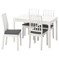 IKEA EKEDALEN/EKEDALEN Stôl 4 stoličky biela/sivá