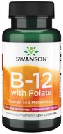 Swanson Vitamín B12 1000mcg + Kyselina listová 250t.