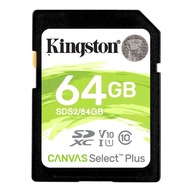 Kingston 64GB Canvas Select Plus odczyt 100MB/s