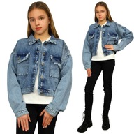 Kurtka JEANSOWA Wiosenna OVERSIZE Kieszenie 146