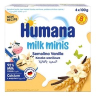 HUMANA milk minis Deserek mleczny kaszka waniliowa od 8. miesiąca, 4x100g