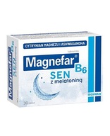 Magnefar B6 Sen z melatoniną i ashwagandhą 30 tabletek