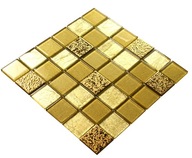 Sklenená mozaika zlatá čierna GOLD MAGIC 48