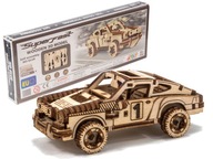 Drevené 3D puzzle Mechanické rally auto 4