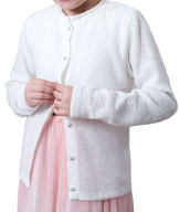 Prelamovaný biely dievčenský sveter - biely, 152