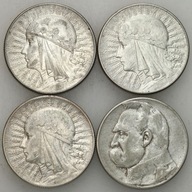 II RP. 5 złotych 1932 Głowa kobiety - zestaw 4 sztuk