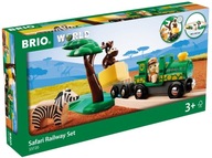 BRIO WORLD KOLEJKA DREWNIANA SAFARI FIGURKA ZEBRA MAŁPKA + AKCESORIA