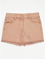 GEORGE krótkie spodenki denim lace peach 134-140