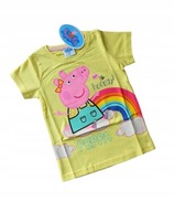 Bluzka dziewczęcy t-shirt Świnka Peppa Żółta nowa 116