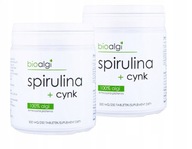 2x Spirulina + Cynk bioalgi 250 tabletek