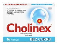 Cholinex bez cukru 150mg, 16 pastylek do ssania