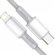 Kábel USB typ C - Apple Lightning Baseus 2 m biely + Klasické samolepky Baseus 1 ks