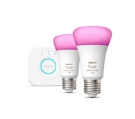 Żarówka LED Philips Hue White and Colour Ambiance E27 2 sztuki + mostek