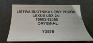 lišta blatníku levý předek LEXUS LBX 24- originál 75602-52050