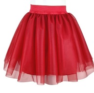Šifónová sukňa červená Veľkosť 122-140 dĺžka 36cm L