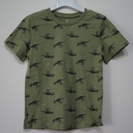 H&M T-shirt bawełniany dinozaur 6-8 l 122/128