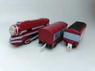 TRACKMASTER TOMY Mattel KINGA CAITLIN LOKOMOTYWA 2 WAGONY