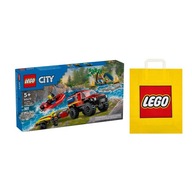 LEGO CITY č. 60412 - Terénne hasičské auto s loďou + Darčeková taška LEGO