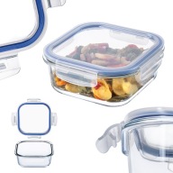 ÜVEG ÉTELTÁROLÓ DOBOZ 1100ml FEDÉLLEL UZSONNÁS DOBOZ