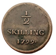 SZWECJA 1/2 SKILLING 1799 GUSTAV IV ADOLF - RZADKA