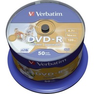 Płyta DVD-R Verbatim, 4,7 GB, zestaw 50 szt.