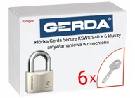 .6 Kľúče. Visiaci zámok GERDA SECURE KSWS S40 + 6 kľúčov proti vlámaniu silný