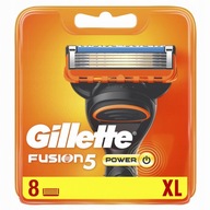 8X GILLETTE FUSION 5 POWER ZESTAW WKŁADÓW OSTRZY NOŻY NOWE ORYGINALNE