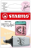 ZAKREŚLACZ STABILO BOSS MINI PASTELLOVE 3 KOLORY ETUI 07/03-49