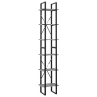 vidaXL 6-úrovňový regál, sivý betón, 40x30x210 cm, drevotrieska