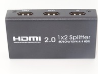Dystrybutor wideo, rozdzielacz HDMI 2.0 1X2 Splitter 4K/60Hz YUV4:4: HDR