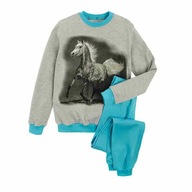 Dievčenské pyžamo, šedo-modré, kôň, Tup Tup, veľ. 134