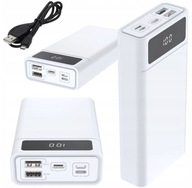 Power Bank 40000mAh szybki PD QC USB-C biały 2xUSB