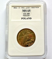 2 ZŁOTE 2008 SOKÓŁ WĘDROWNY MS65 PCG