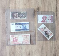 Zestaw banknotów 5 sztuk świat Indonezja Chiny