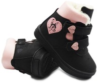 Zimné dievčenské topánky Čierne Sarenka Bambi Wojtyłko 3z24128 r. 28