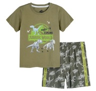COOL CLUB Piżama chłopięca krótki rękaw khaki Jurassic World r. 98