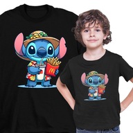 TSHIRT KOSZULKA DZIECIĘCA Z BAJKI LILO I STITCH McDonald's CZARNA 116 122