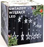 CSILLAGOK FÜGGŐ KARÁCSONYFA LÁMPA LED JÉGCSAP FÜGGÖNY - HIDEG FEHÉR SZÍN