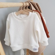 sweterek dziecięcy wysoka jakość, ecru handmade 92 śmietankowy SUPER sweter