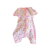 Śpioszki ubranko piżama dla dziecka bawełniana krótki rękaw zamek 80-95 cm