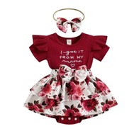 Sukienka dla dziewczynki niemowlęca letnia body kwiaty 74 80