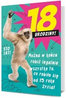 Karnet na 18 urodziny kartka +koperta prezent można w końcu legalnie robić