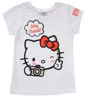 KOSZULKA T-SHIRT HELLO KITTY kotek BIAŁA BAWEŁNA 128 R060F